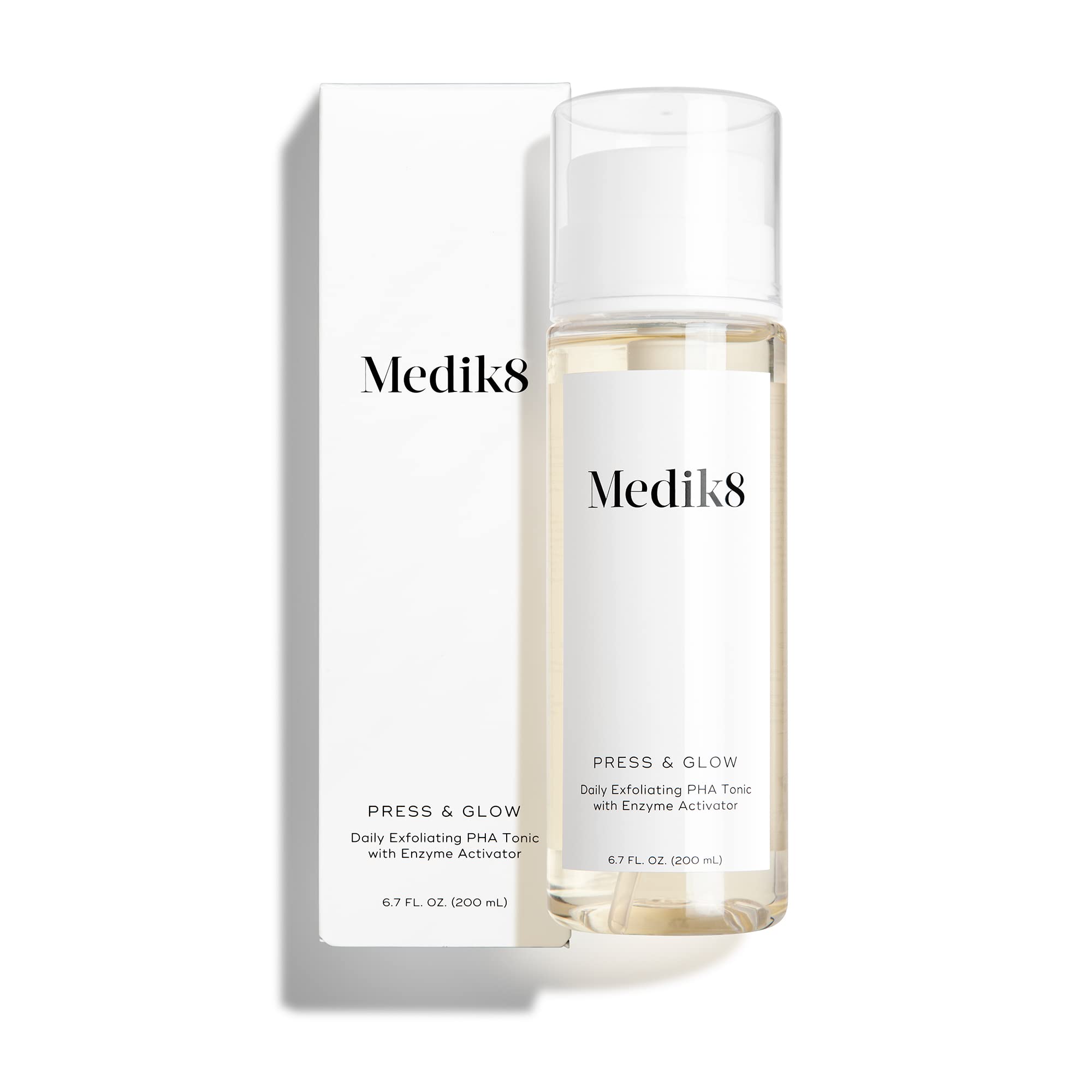 Medik8 bottle in hand demonstrating size and easy application