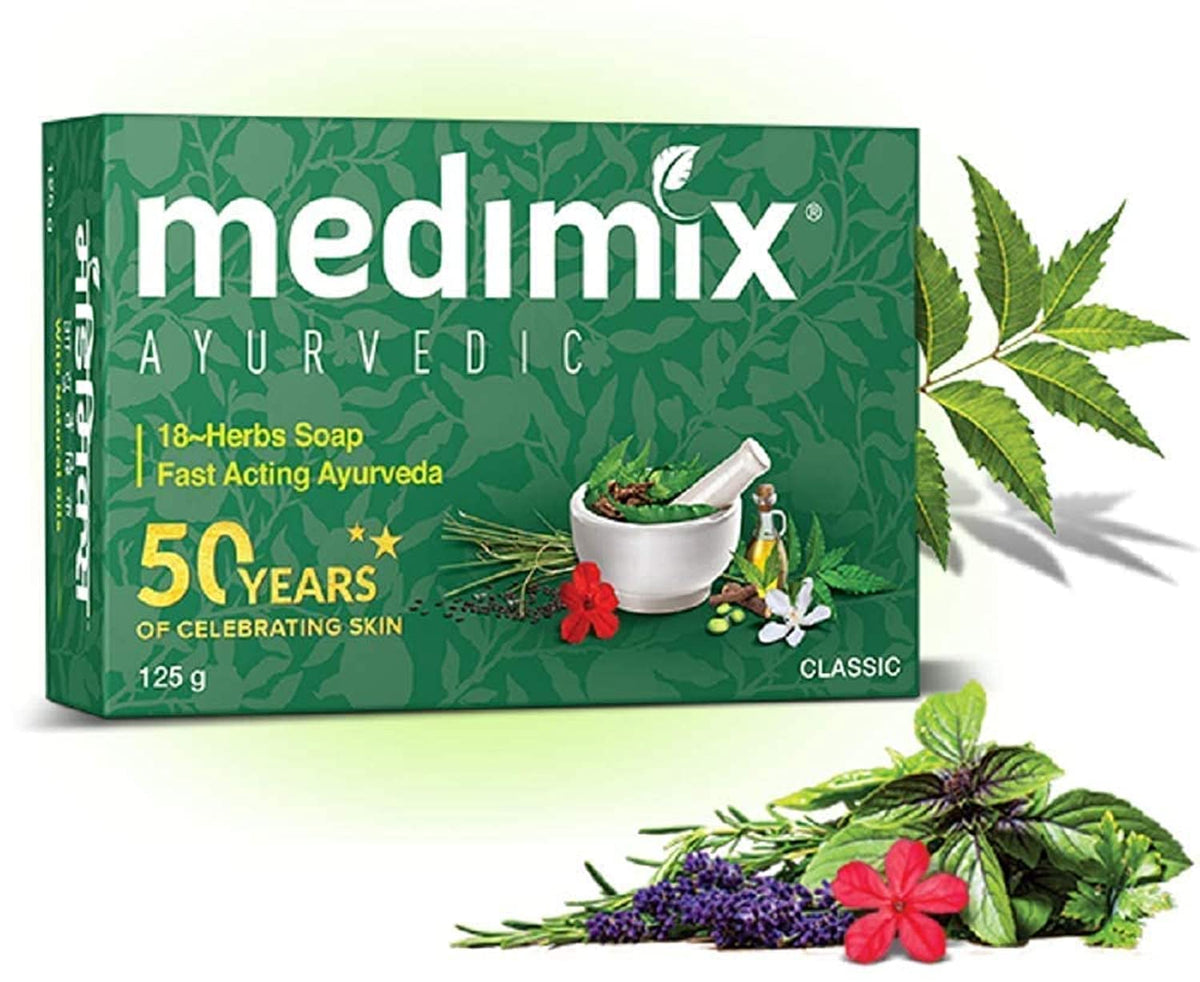 Medimix front packaging showing five 125g bars and brand clarity for easy selection