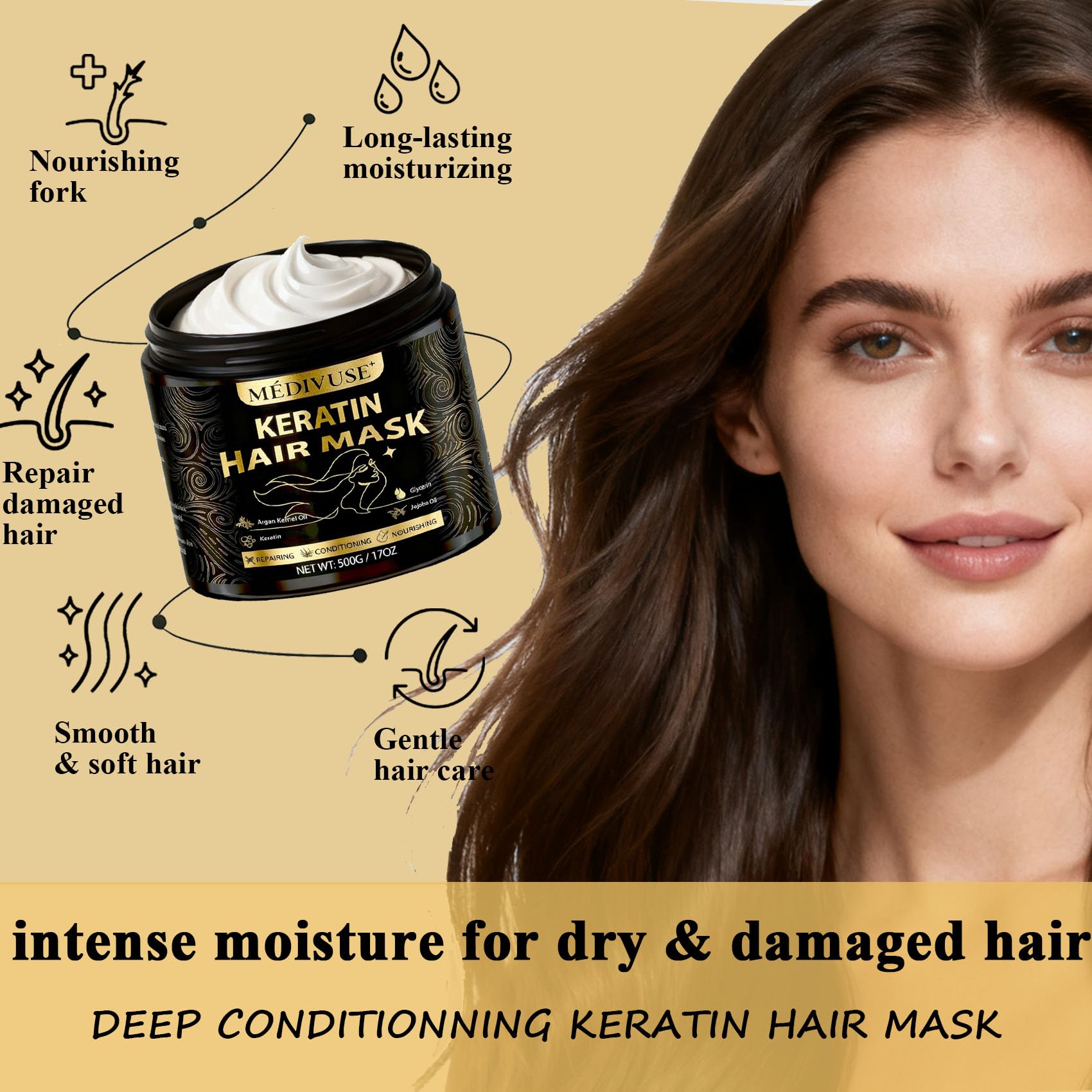MediVuse being applied to wet hair showing easier detangling benefit