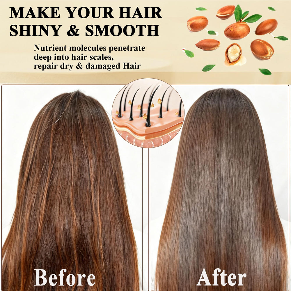MediVuse before and after split ends comparison showing reduced breakage benefit