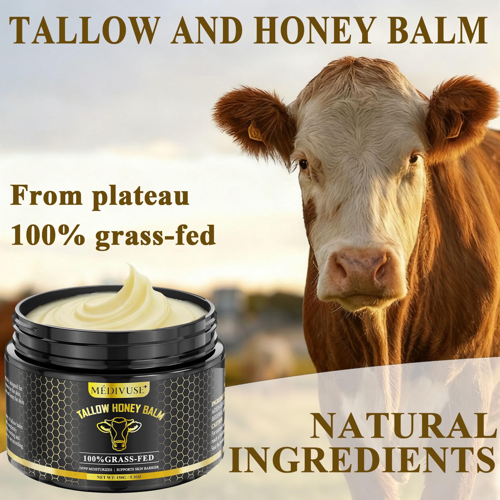 MediVuse honey drizzle over balm highlighting organic honey benefit