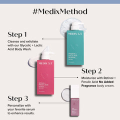 Medix 5.5 bottle on shower shelf illustrating daily use convenience