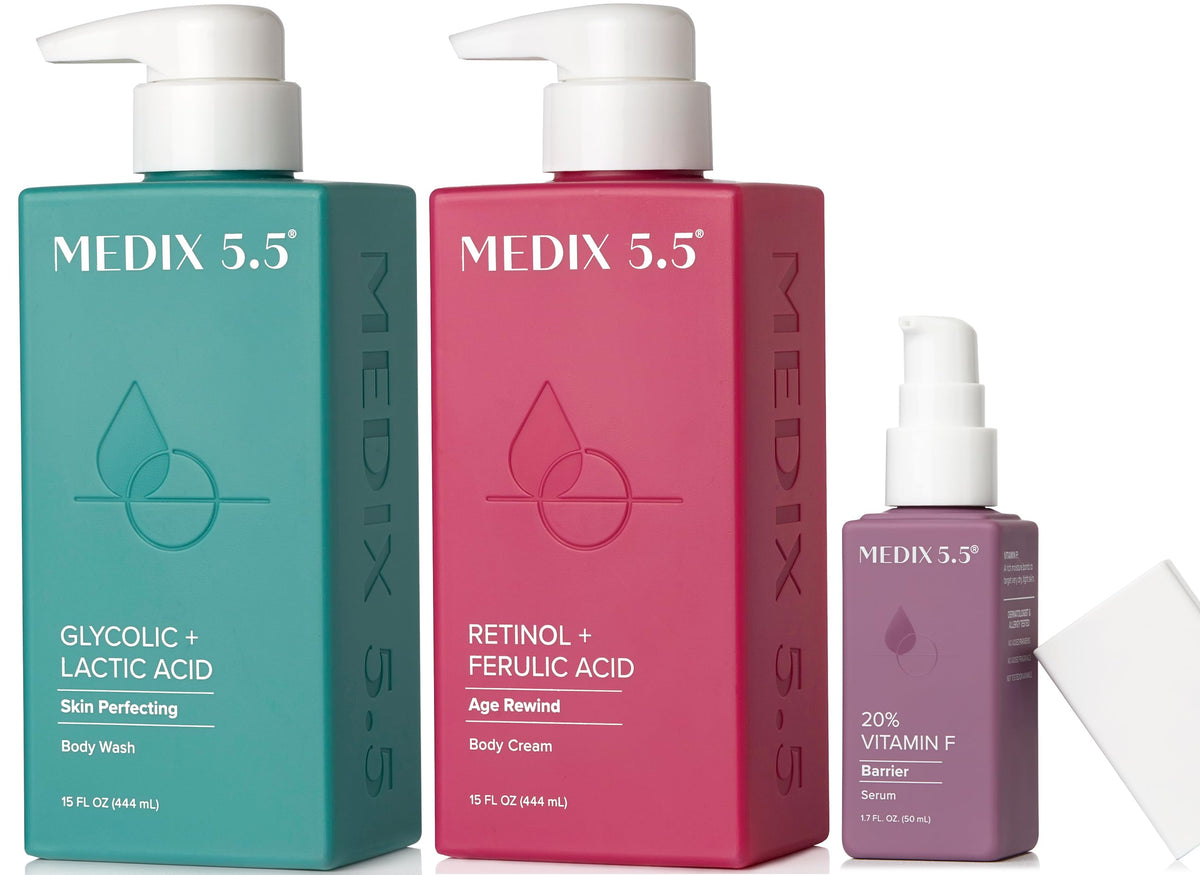 Medix 5.5 front packaging shot showing full three-piece set benefits