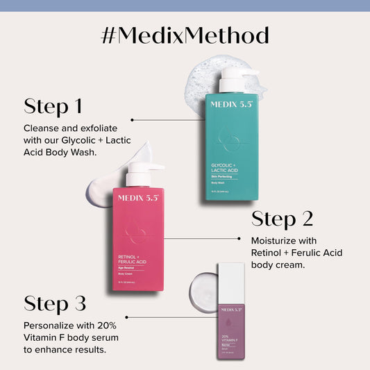 Medix 5.5 glycolic foaming wash pump dispensing foam for gentle exfoliation