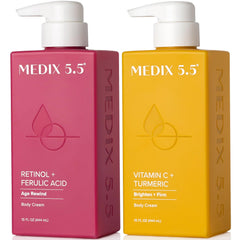 Medix 5.5 front packaging showing both retinol and vitamin C creams for visible renewal