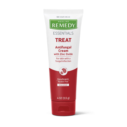 Medline Remedy antifungal cream front packaging showing brand and 4 oz size, aiding identification