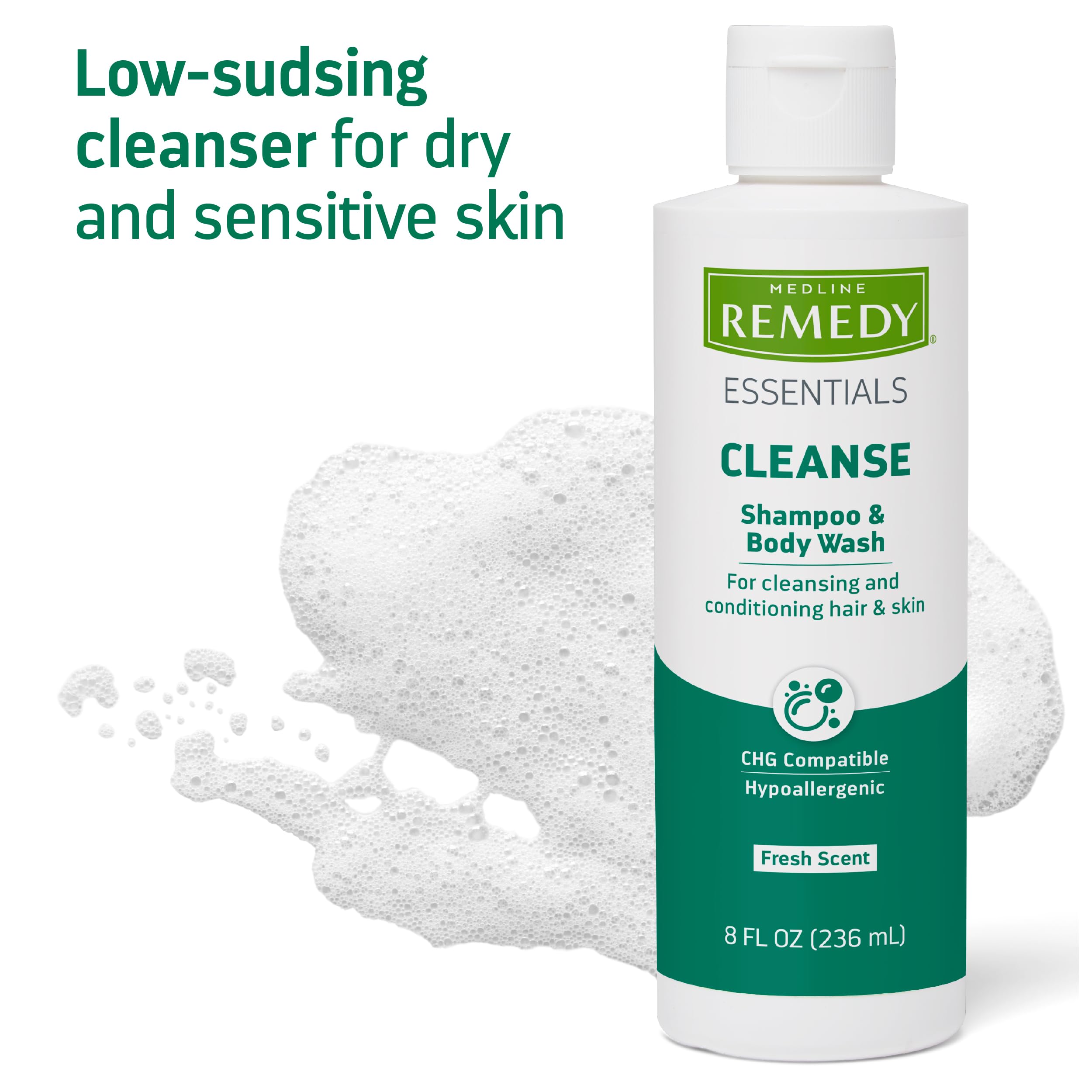Medline Remedy diluted in a basin for bedside cleansing and convenience