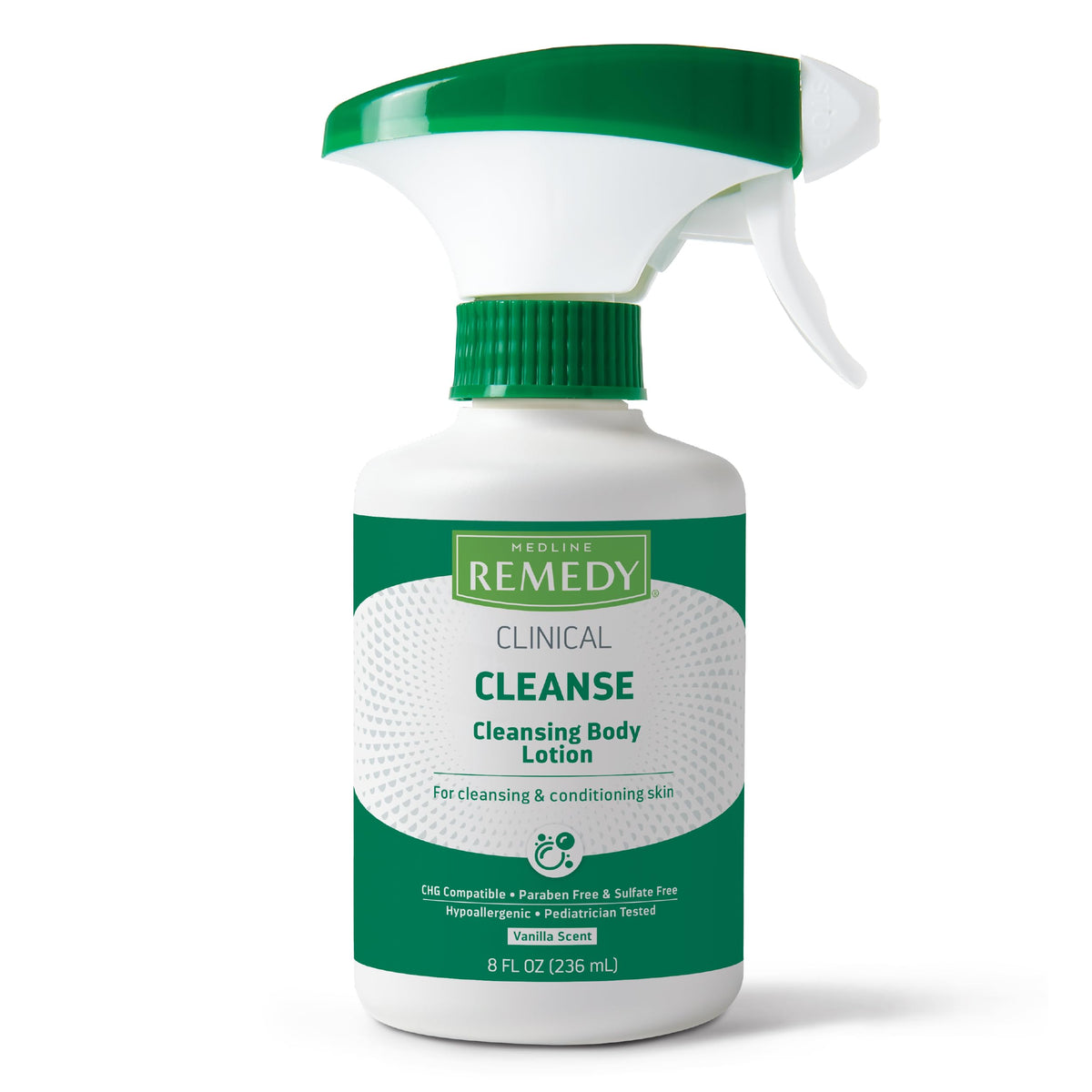 Medline Remedy front packaging shows bottle and benefits for gentle cleansing