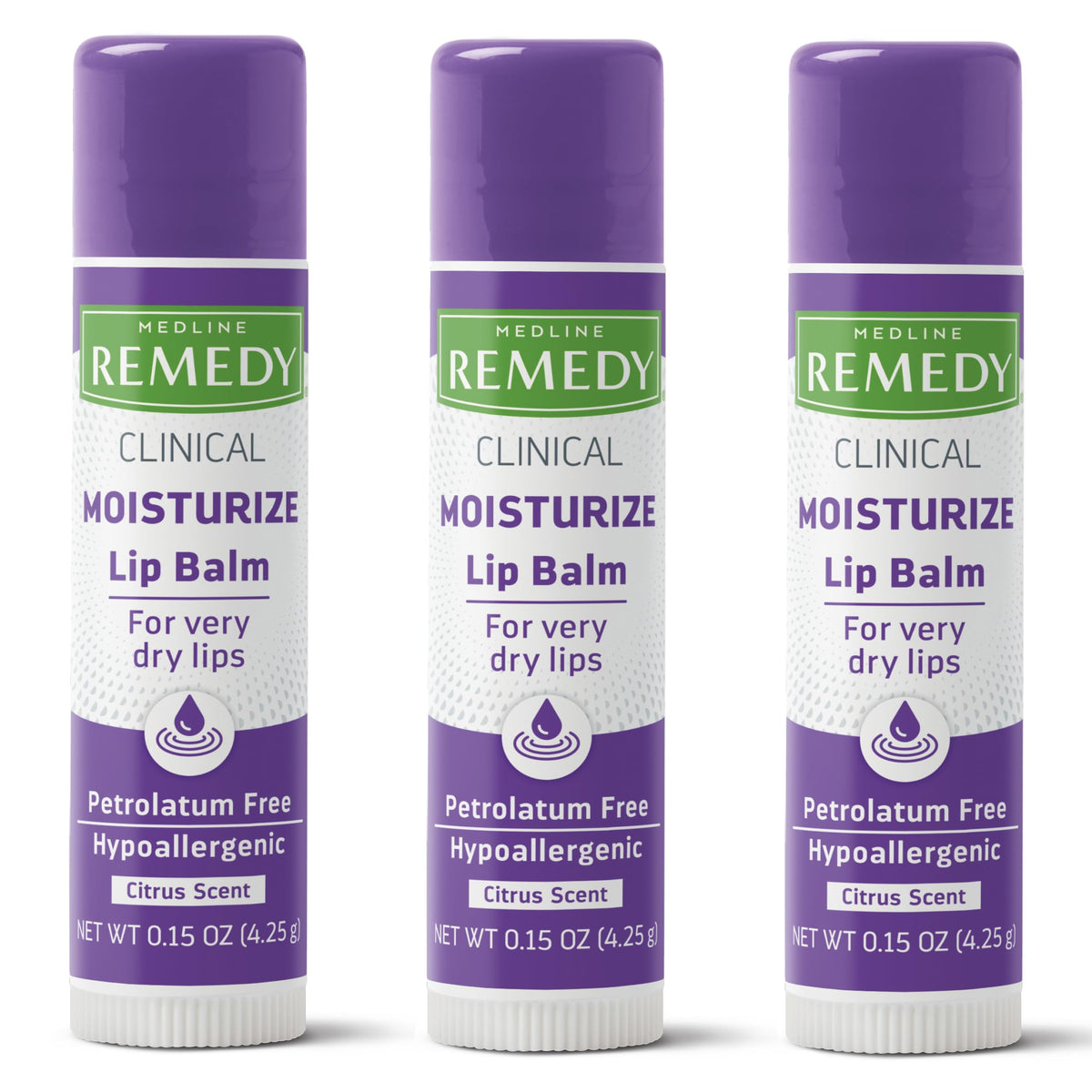 Medline Remedy front packaging showing three citrus-scented sticks and portability benefit