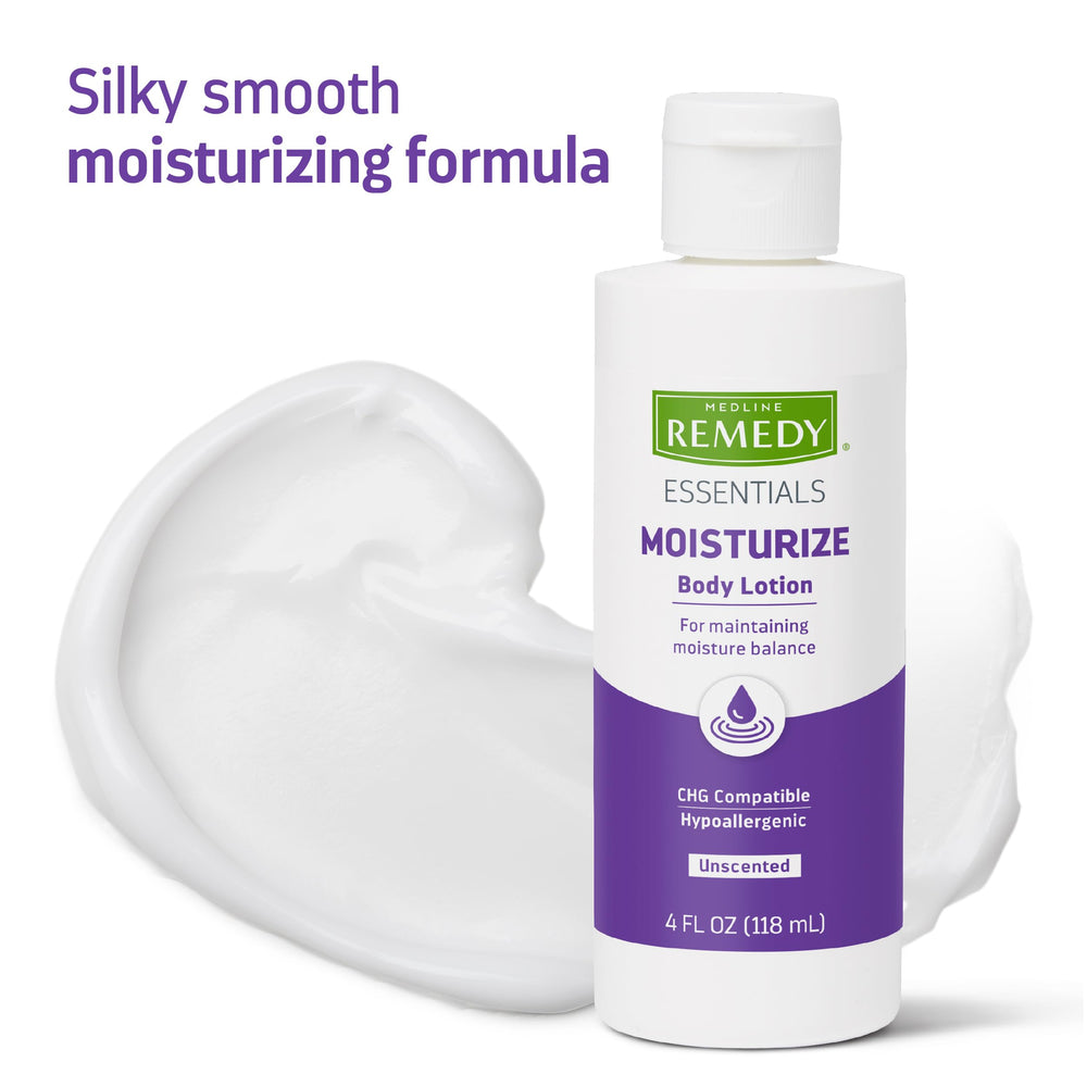 Medline Remedy being applied to hand for soothing daily hydration