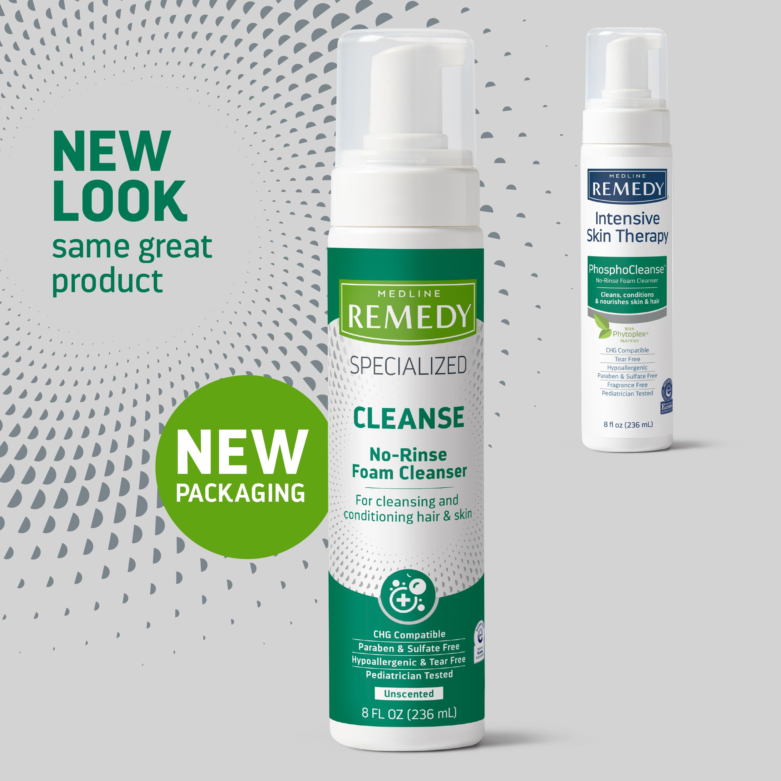 Medline Remedy foam dispensed on hand demonstrating lightweight texture and easy spreadability