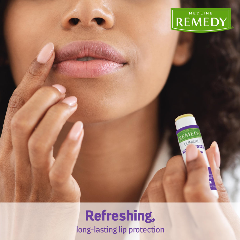 Medline Remedy balm being applied outdoors showing protection from wind and weather