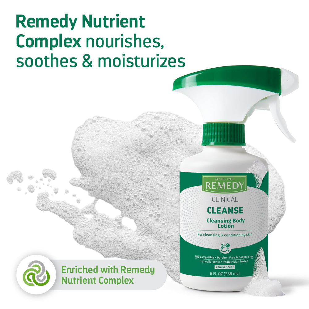 Medline Remedy lotion texture close-up demonstrating moisturizing consistency