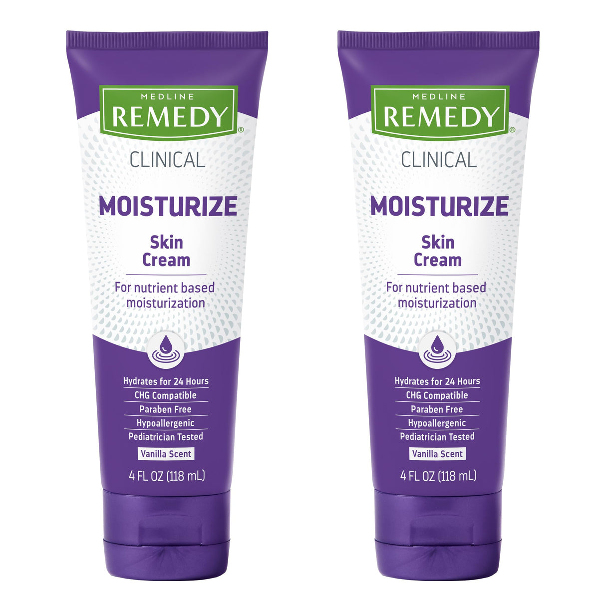 Medline Remedy front packaging showing moisturizer benefits and two-pack