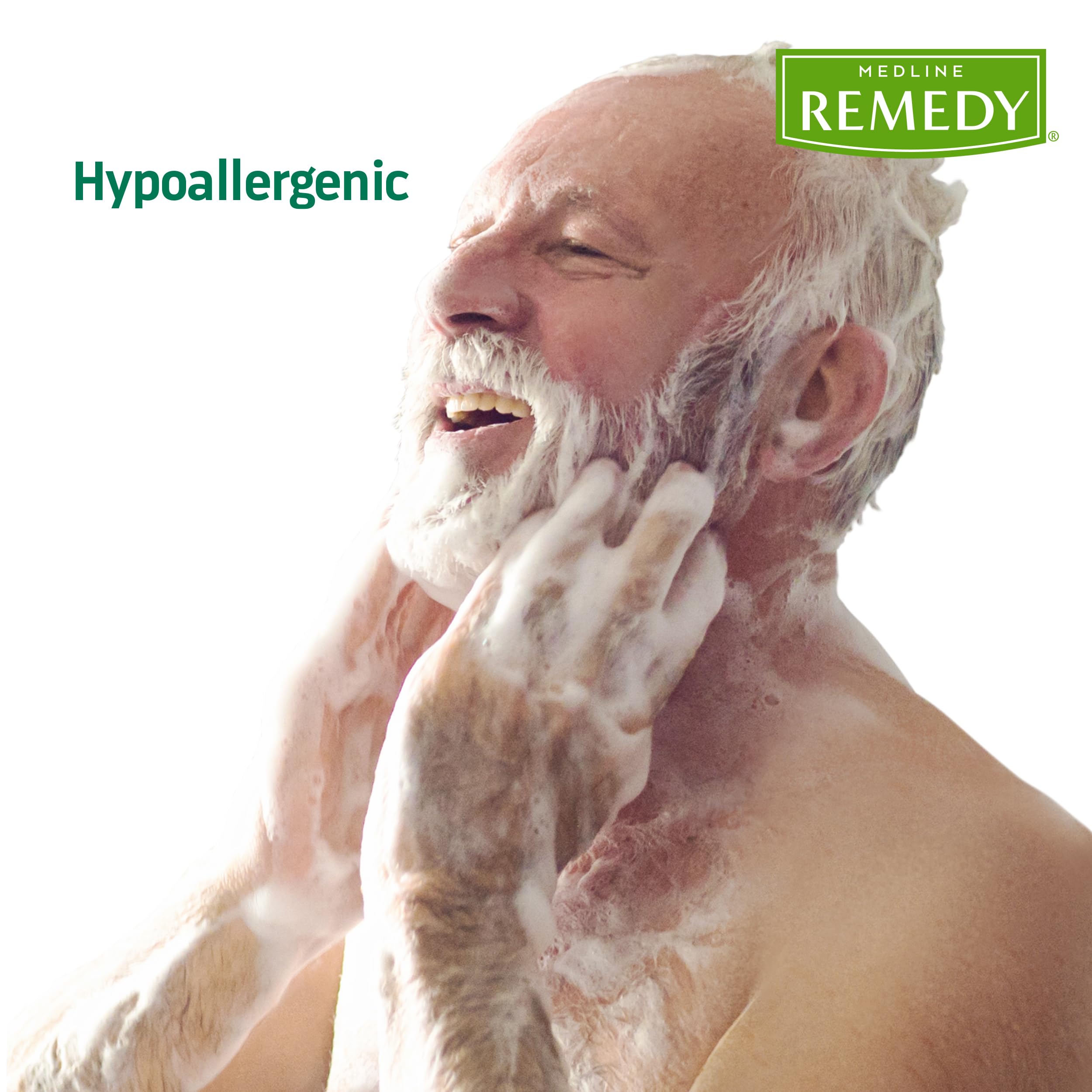 Medline Remedy used in shower demonstrating full-body cleansing benefit