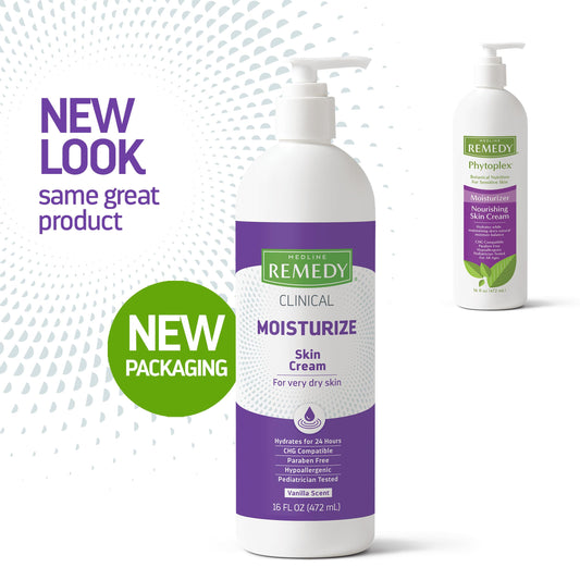 Medline close-up cream texture showing smooth vanilla-scented formula for quick absorption