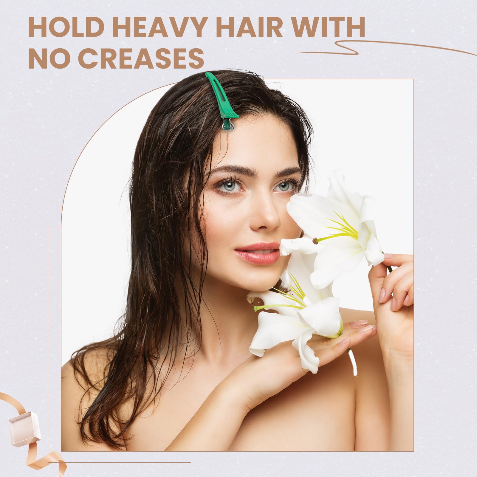 Medoca clip securing foil during hair coloring for controlled sectioning benefit