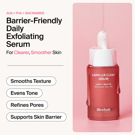 Meebak pump dispensing serum highlighting easy controlled application