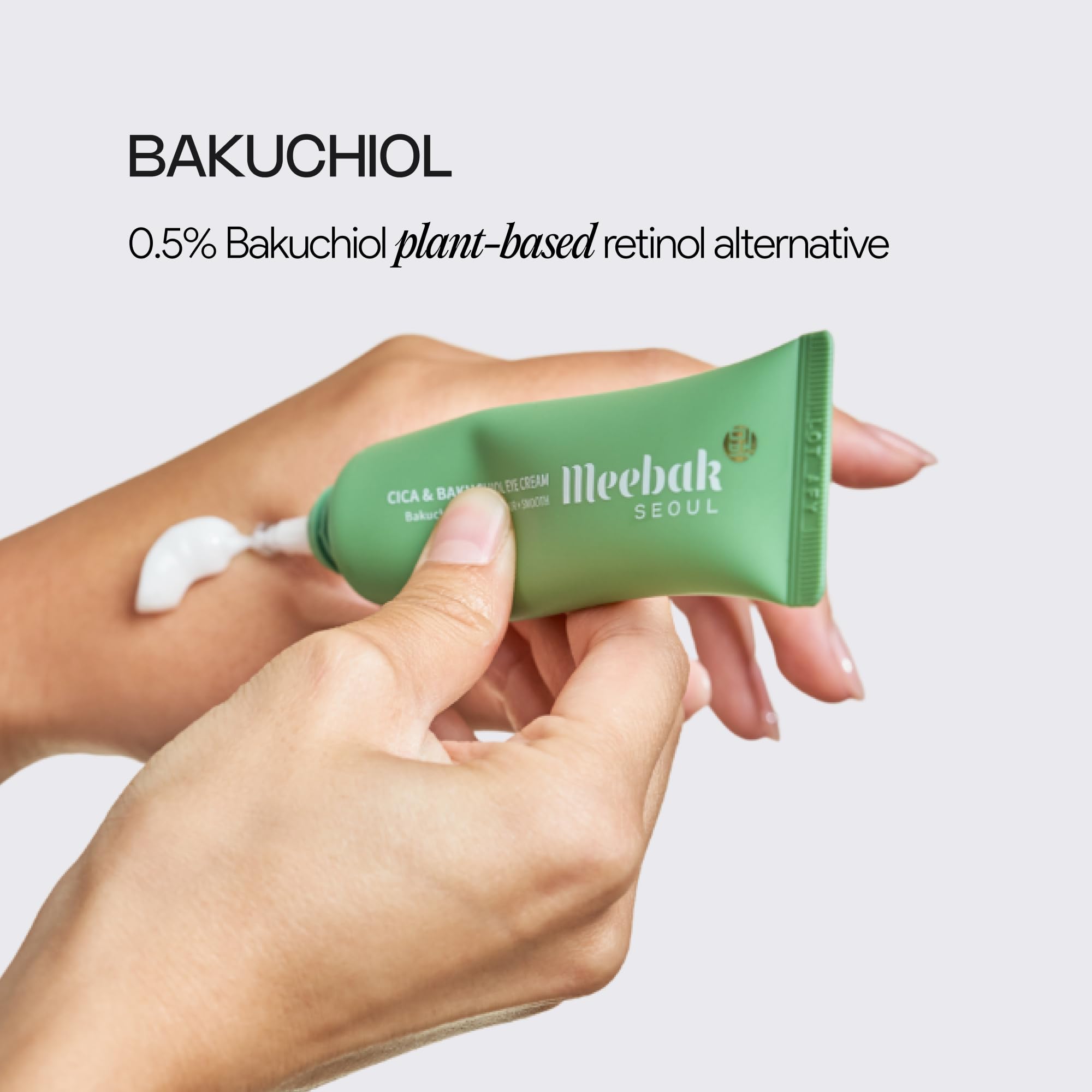 Meebak bakuchiol ingredient jar highlighting plant-derived anti-aging support