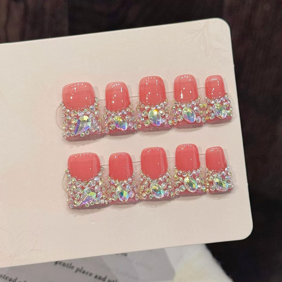 meemooron front packaging showing 10-piece pink French set and benefits