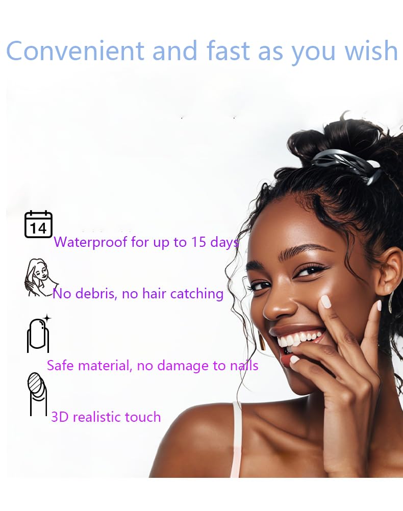 meemooron lifestyle image of woman viewing manicure, shows confidence and style
