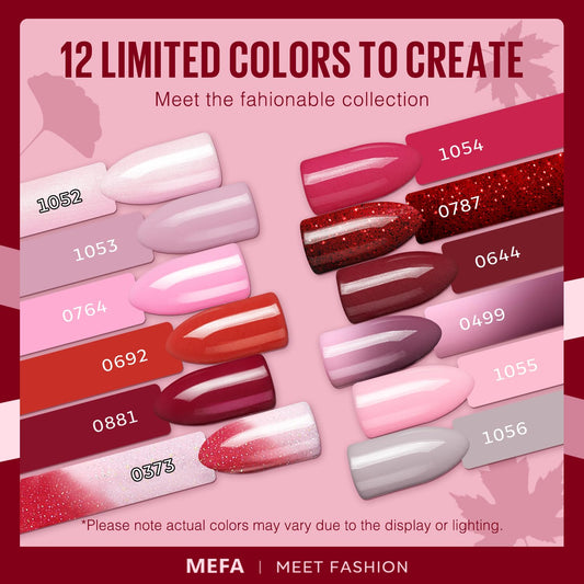 MEFA burgundy glitter shade close-up highlighting sparkle and rich pigment