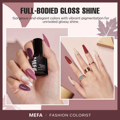 MEFA shades laid out flatlay to compare the fall color range