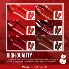 MEFA shimmer texture detail on nail, highlights glossy sparkle finish