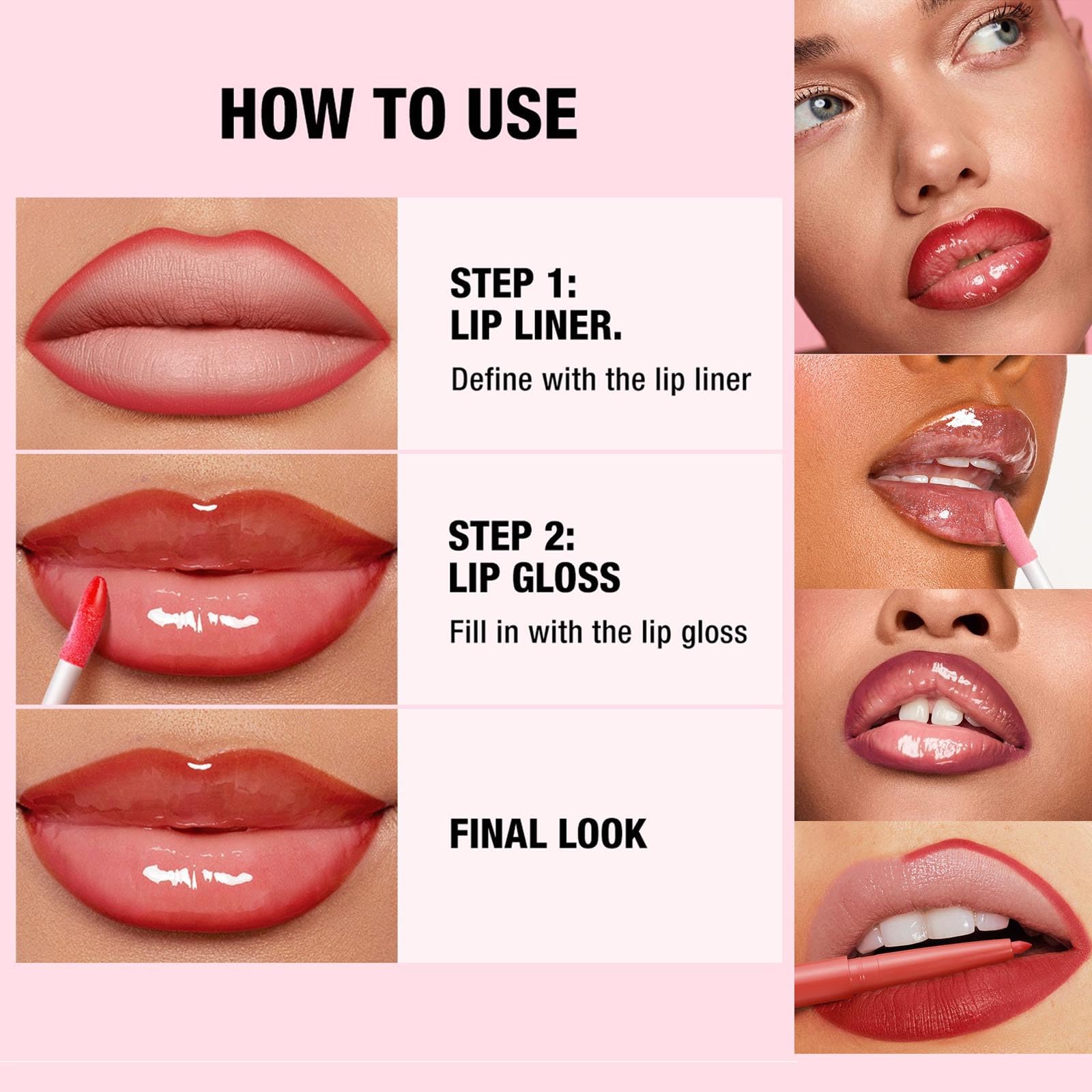 Mefyhtune close-up of six matte lip liners illustrating creamy precision