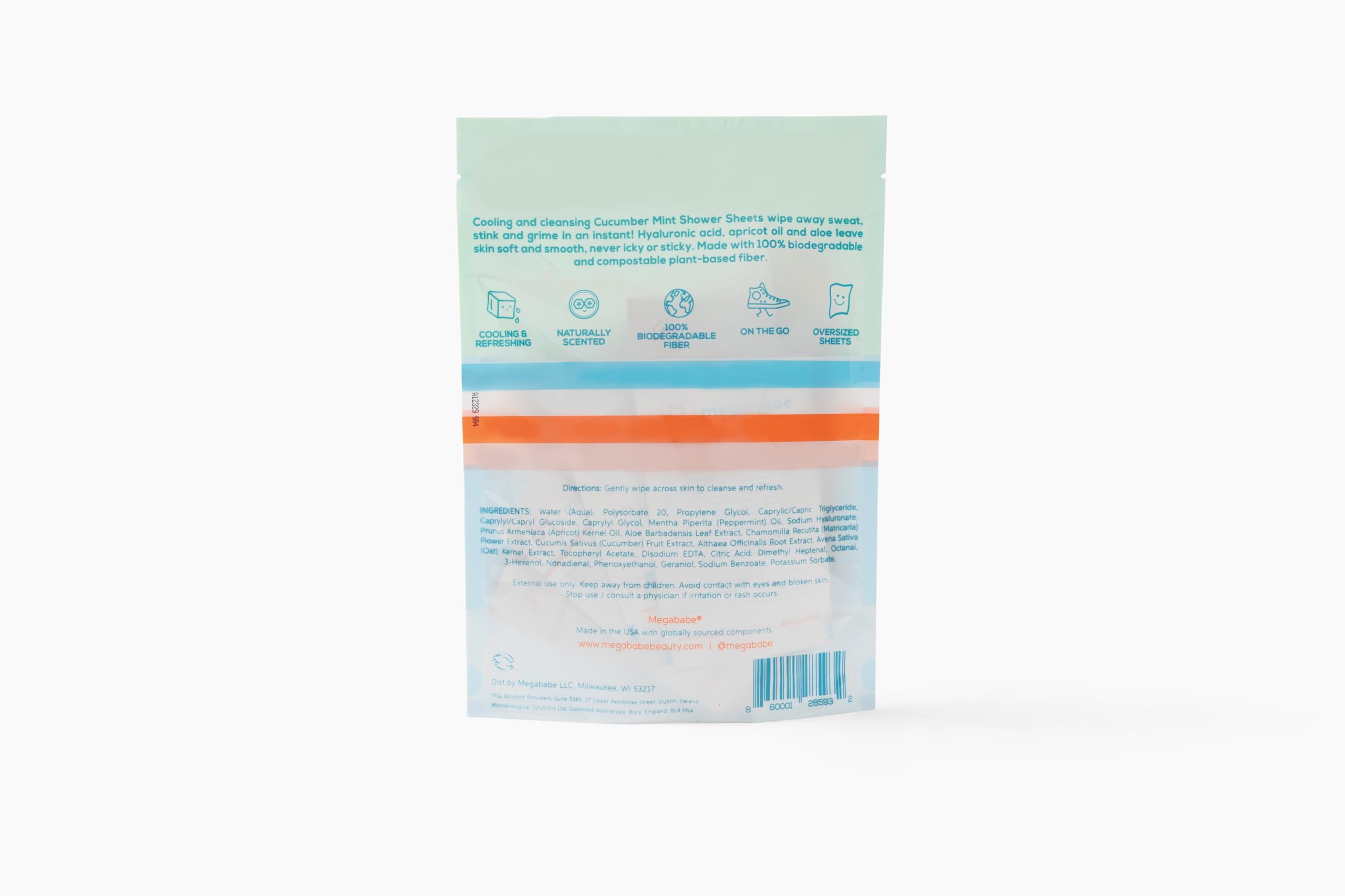 Megababe wipe used at beach providing cooling refresh after sun and activity