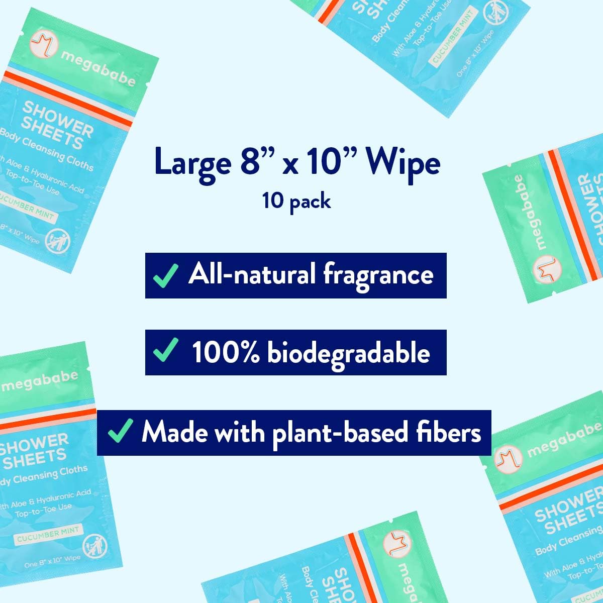 Megababe unfolded wipe texture showing durable fabric for effective cleaning
