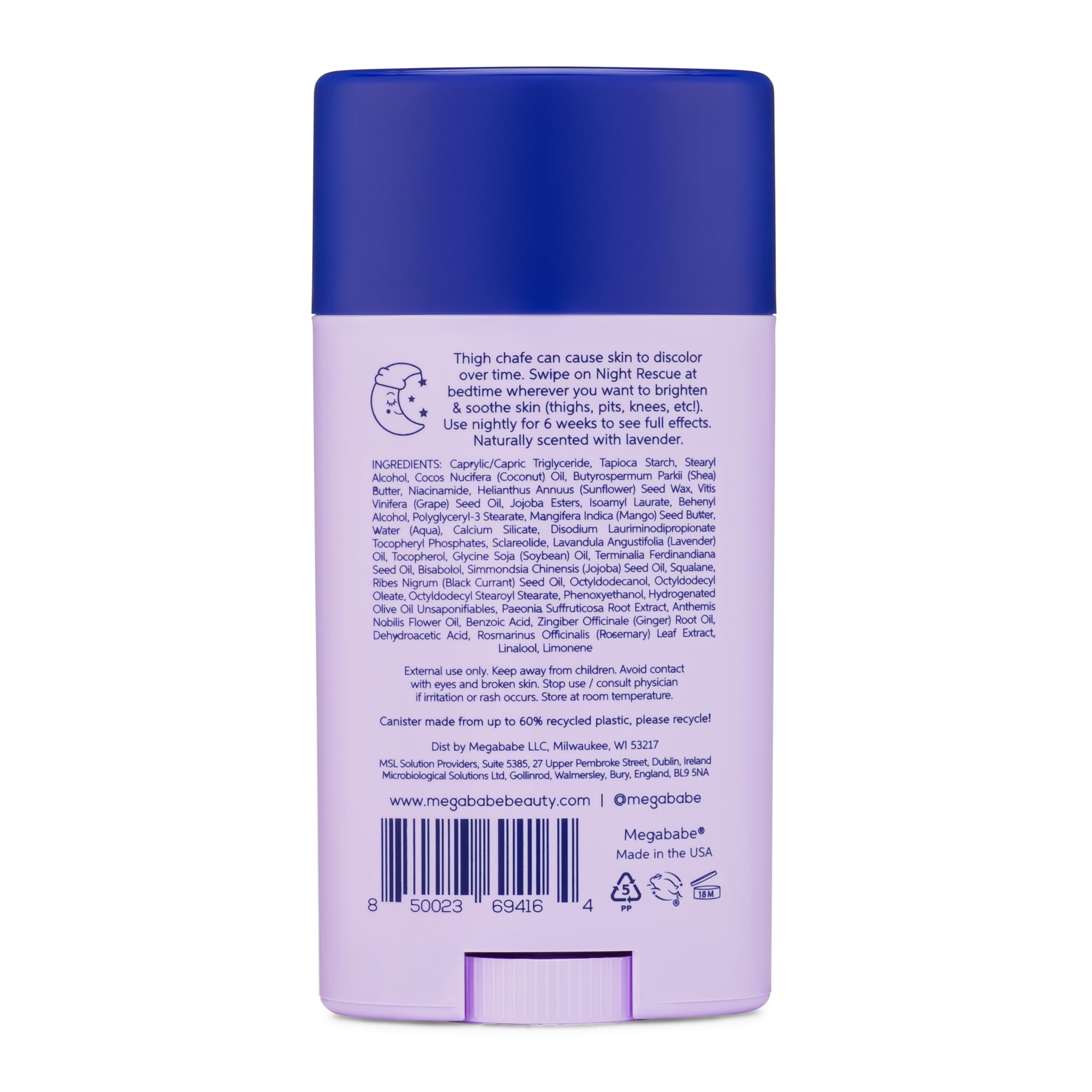 Megababe Night Rescue botanical extracts flatlay showing calming and brightening ingredients