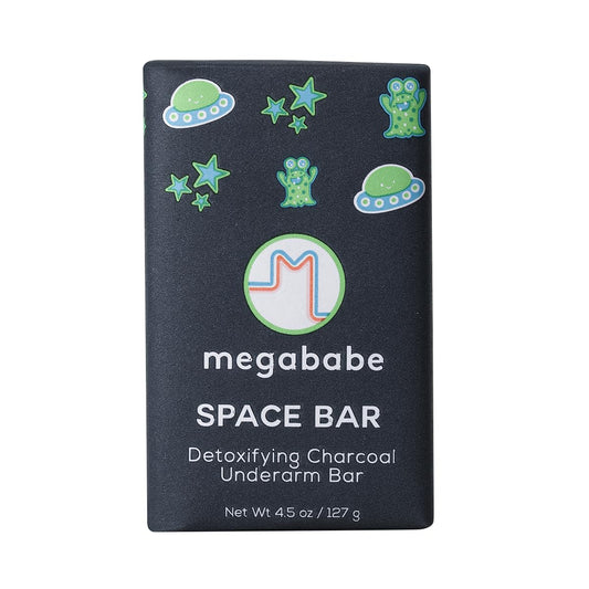 Megababe Space Bar front packaging showing branding and size for quick identification and trust