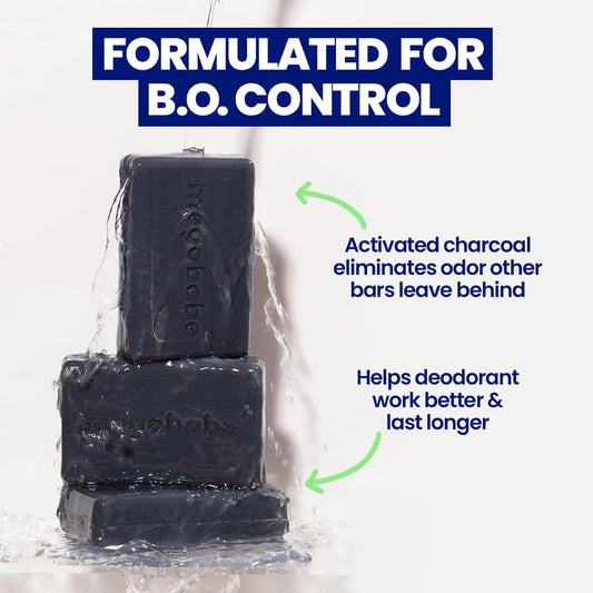 Megababe Space Bar close-up texture highlighting charcoal specks for effective detox action
