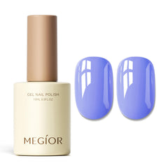 MEGIOR bottle front view showing lilac shade and clear branding, perfect for color choice