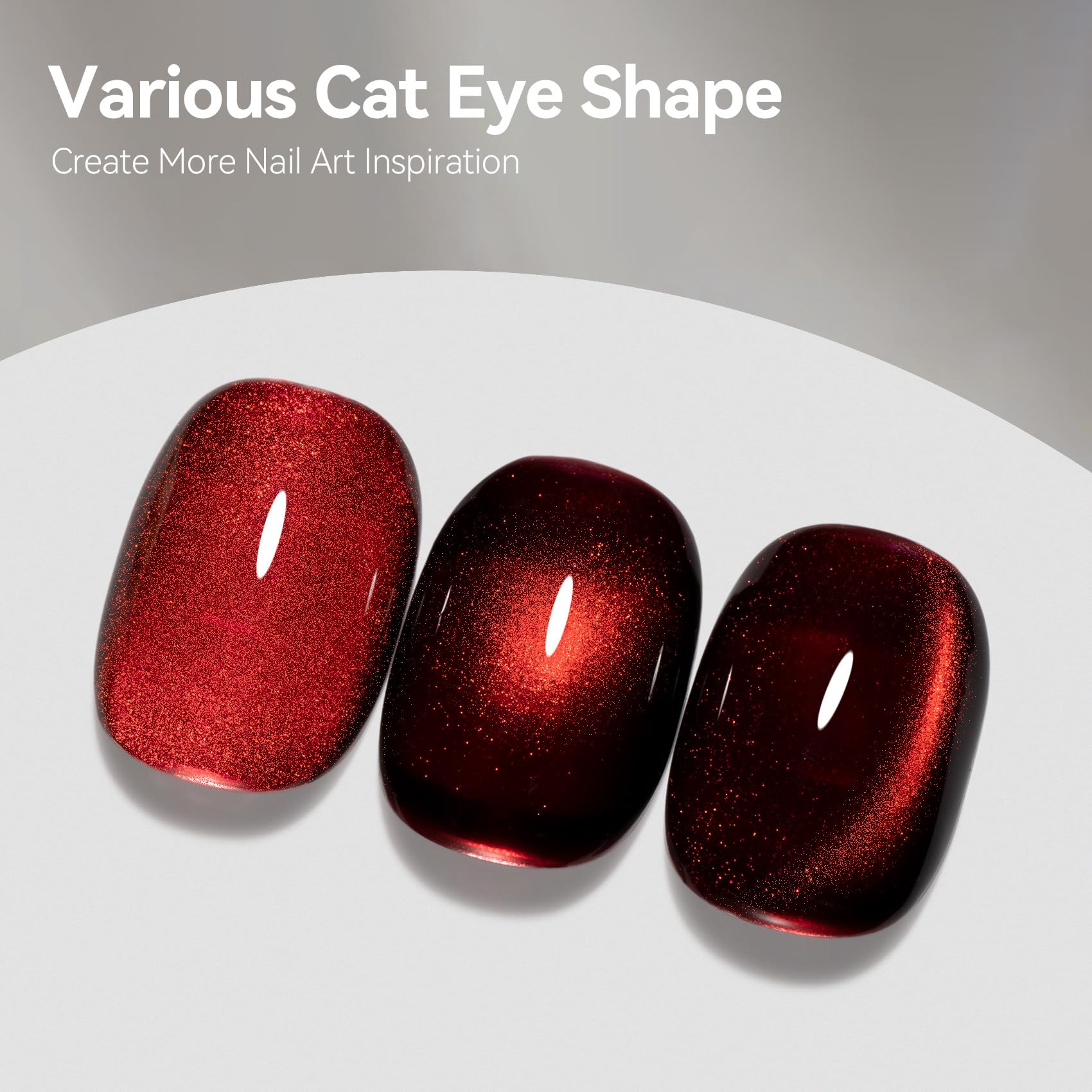MEGIOR magnet held over wet nail layer demonstrating cat eye effect for precision