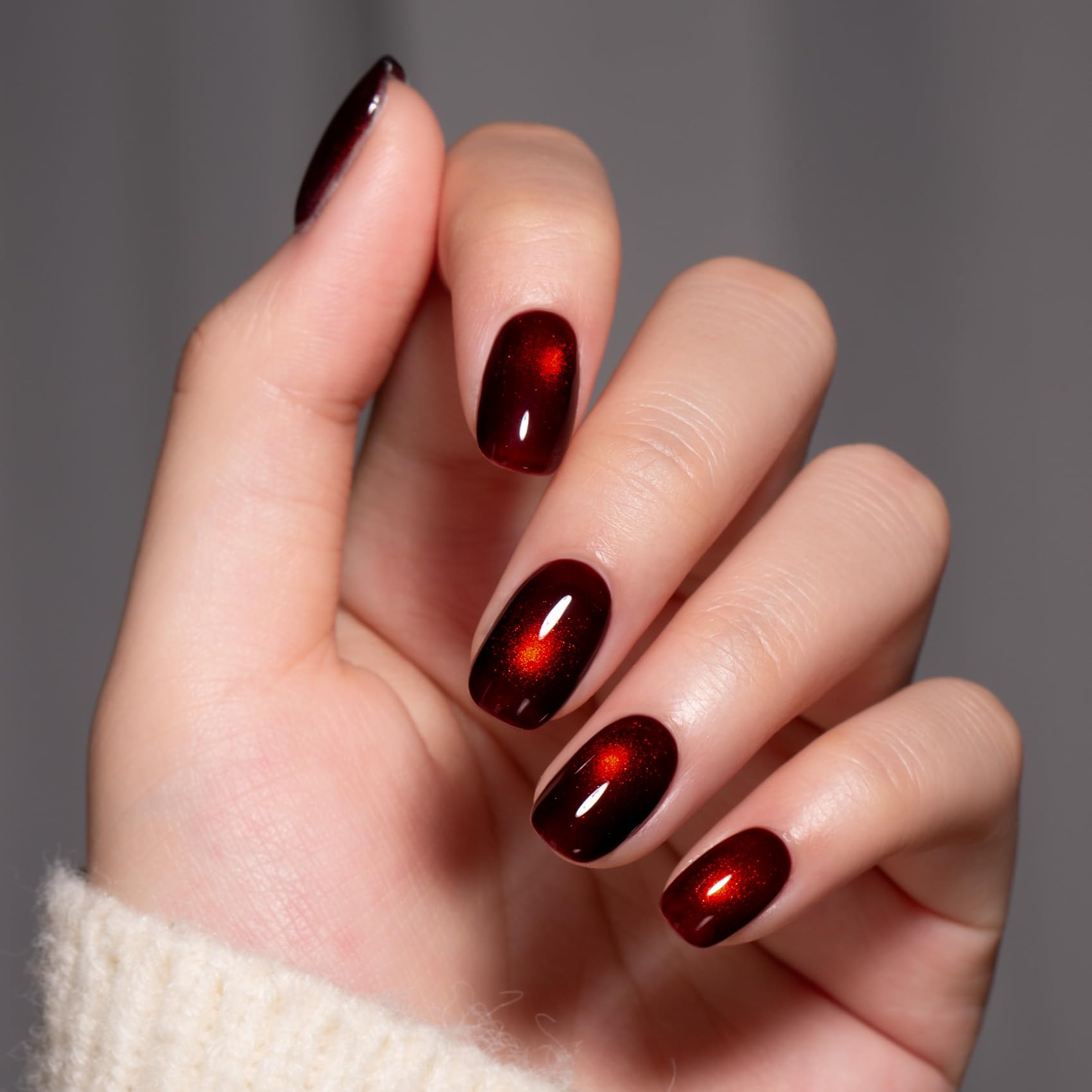 MEGIOR multiple nail swatches fanned to show color shifts and finishes for choice