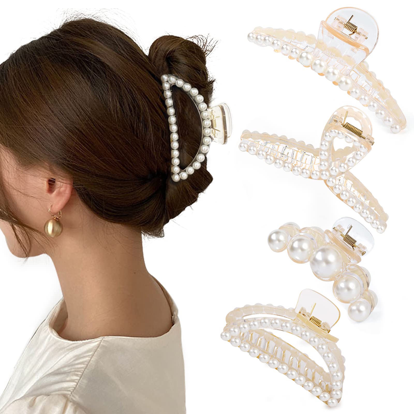 Mehayi front packaging showing four pearl clips and durable finish