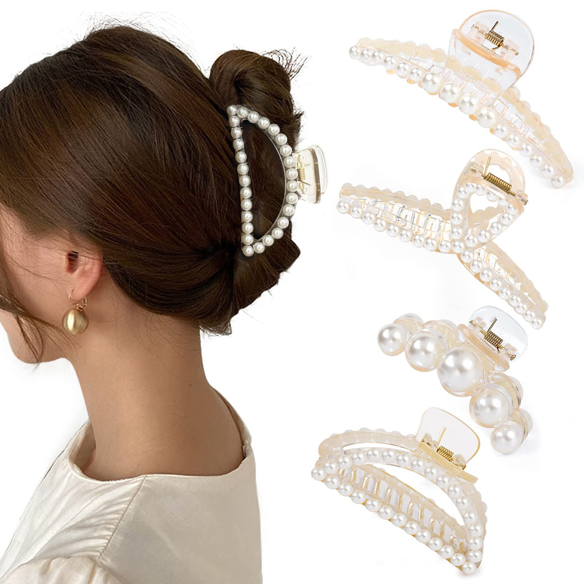 Mehayi front packaging showing four pearl clips and durable finish