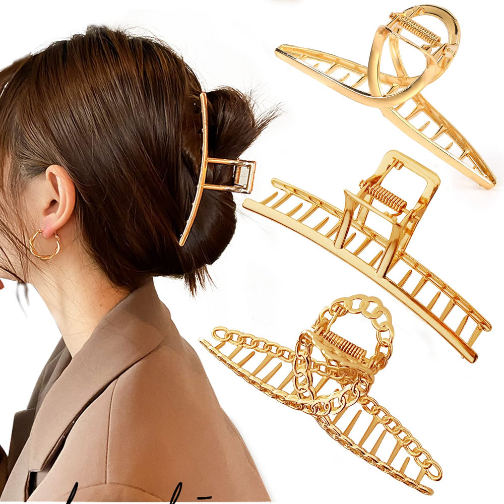 Mehayi front view of metal claw clip showing sleek design and secure hold