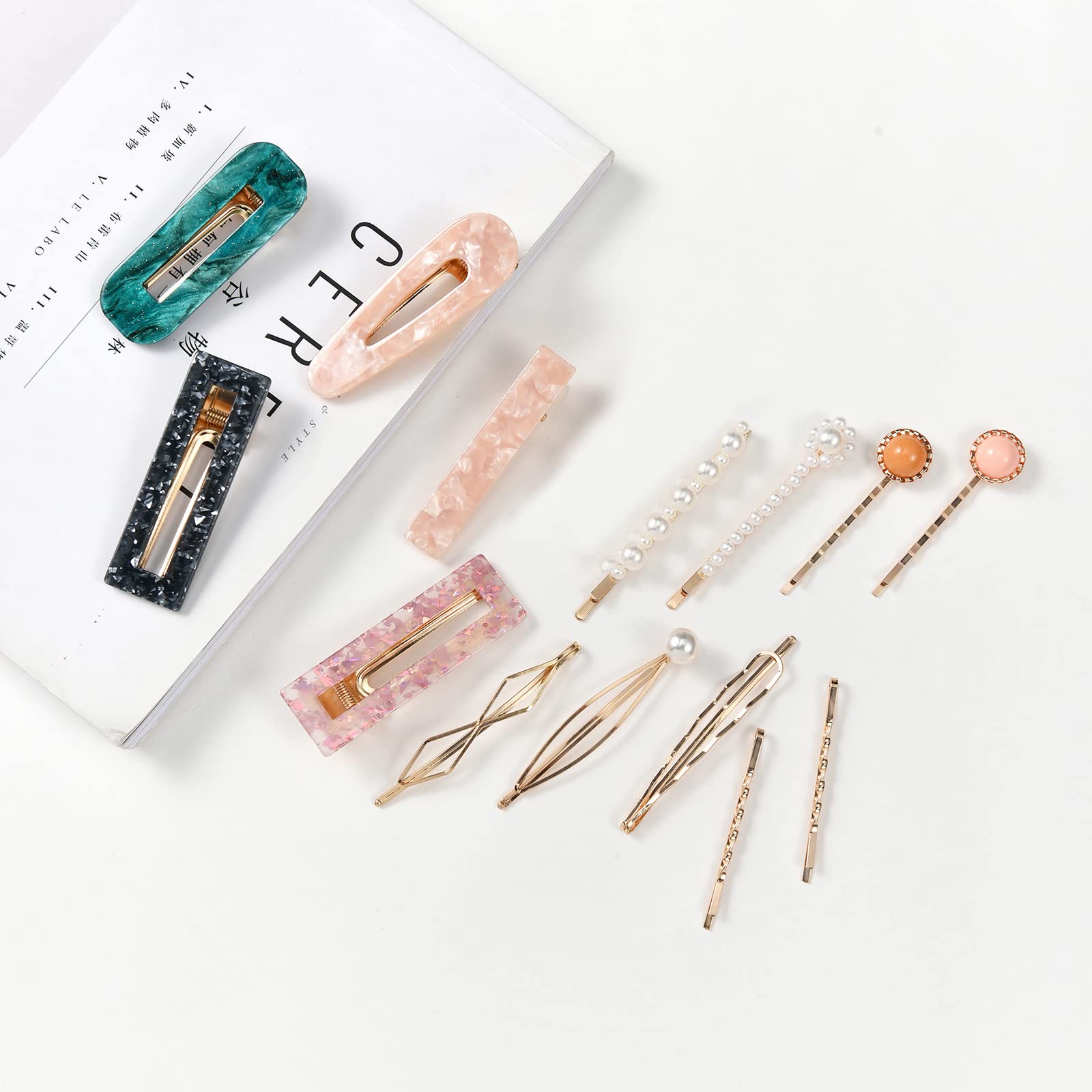 Mehayi geometric gold hair clip close view showing chic metallic finish