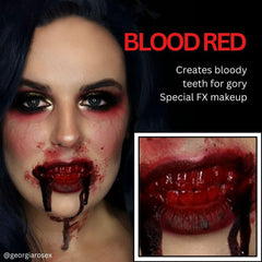 Mehron Blood Red paint texture detail illustrating color payoff