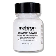 Mehron Colorset Powder front packaging shows professional branding and compact size benefit