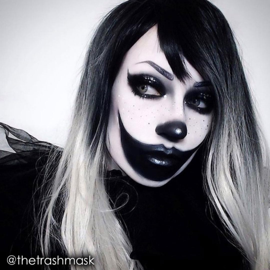 Mehron greasepaint black blended eye detail showing Mehron pigmentation and smooth shading