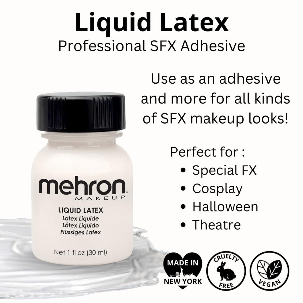 Mehron liquid latex being brushed on skin to create textured special effects