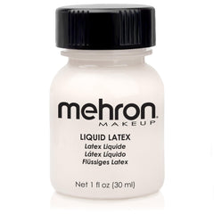 Mehron liquid latex front bottle showing clear flesh and professional finish