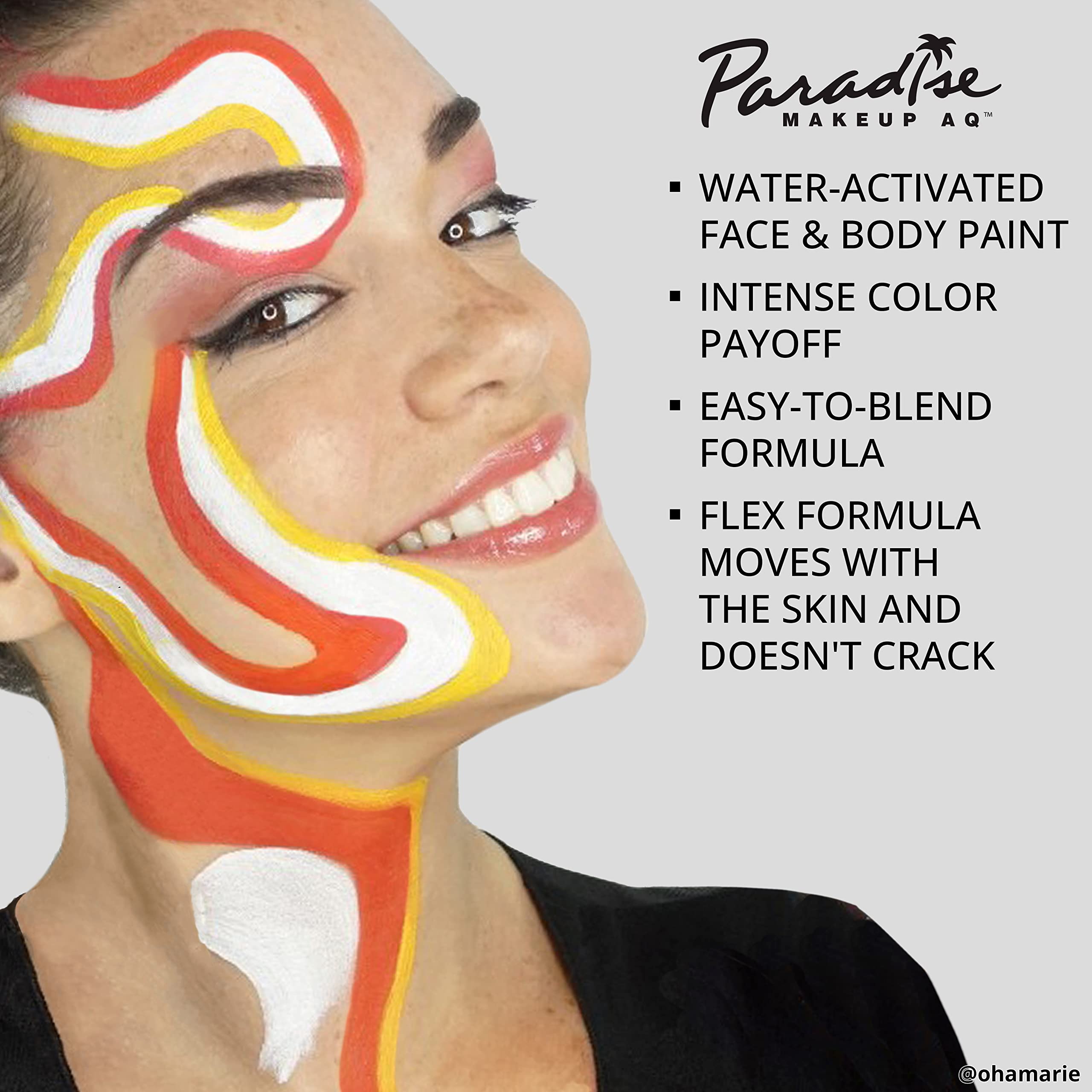 Mehron Paradise refill beside coin showing compact .25 oz size for travel convenience