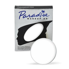 Mehron Paradise white refill pan front view showing clean professional packaging and clear color