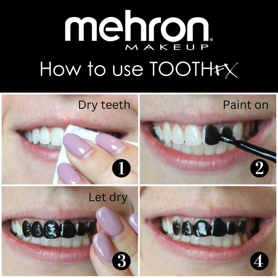 Mehron Tooth FX beside a coin for scale demonstrating compact professional size
