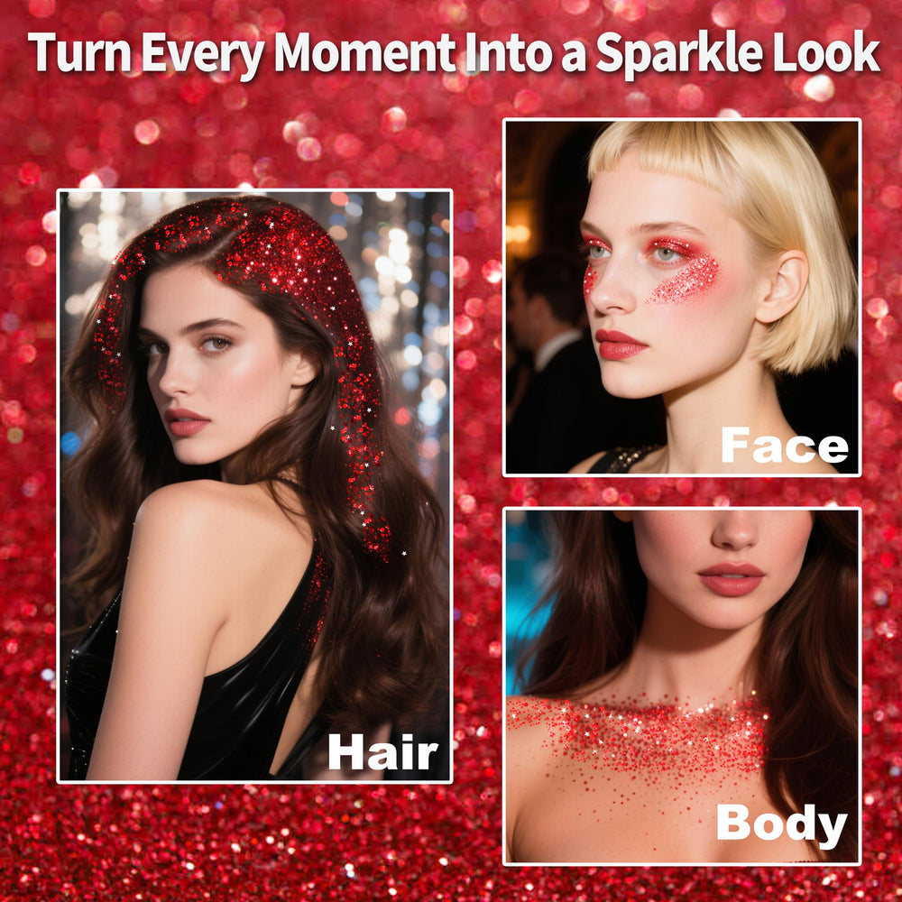 MEICOLY application on hair creating bold red streak and vibrant effect